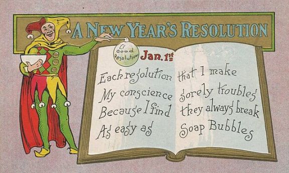 Postcard New Years Resolution Soap Bubbles 1909